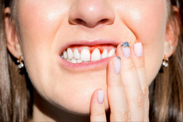 A close up of a person's mouth